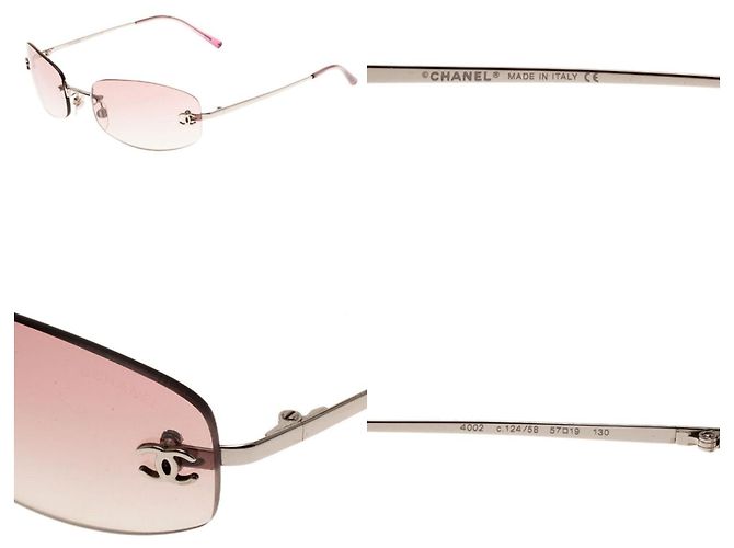 Gafas de sol Chanel 4002 rosa con logo - vista 3