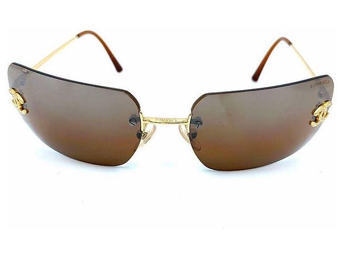 Chanel Occhiali da sole CC Logo Marrone Oro 4017-D D'oro - vista 2
