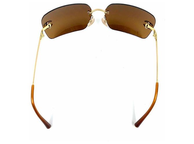 Chanel Occhiali da sole CC Logo Marrone Oro 4017-D D'oro - vista 3
