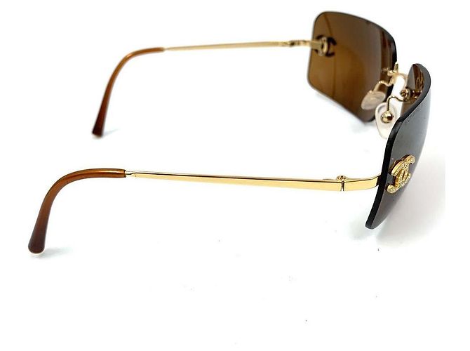 Chanel Occhiali da sole CC Logo Marrone Oro 4017-D D'oro - vista 5