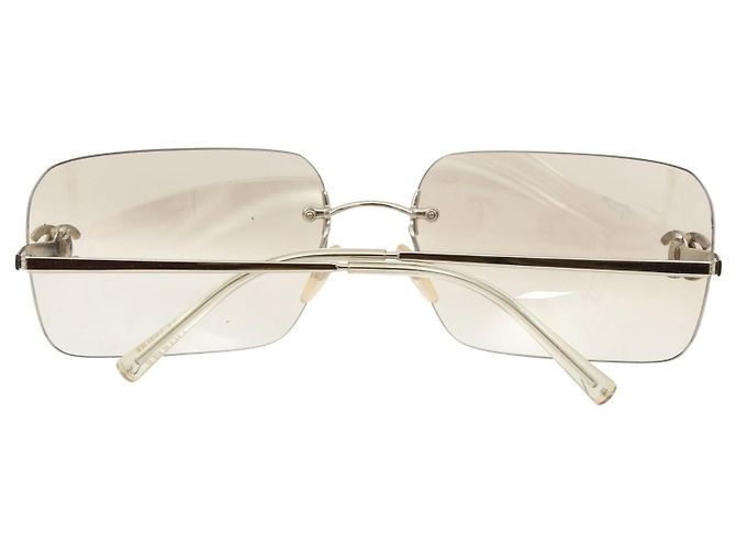 Chanel CC Logo Rhinestone Silver Sunglasses Silvery - view 4
