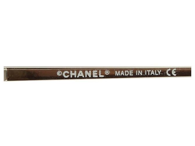 Chanel CC Logo Rhinestone Silver Sunglasses Silvery - view 6