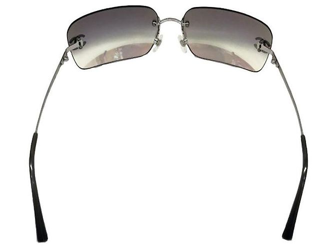 Occhiali da sole Chanel Blu Aqua in plastica Argento - vista 4
