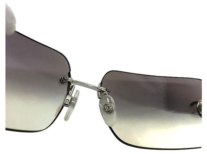 Occhiali da sole Chanel Blu Aqua in plastica Argento - vista 5