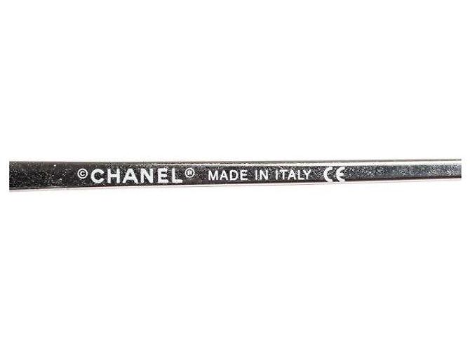 Occhiali da sole Chanel blu e argento in plastica - vista 8