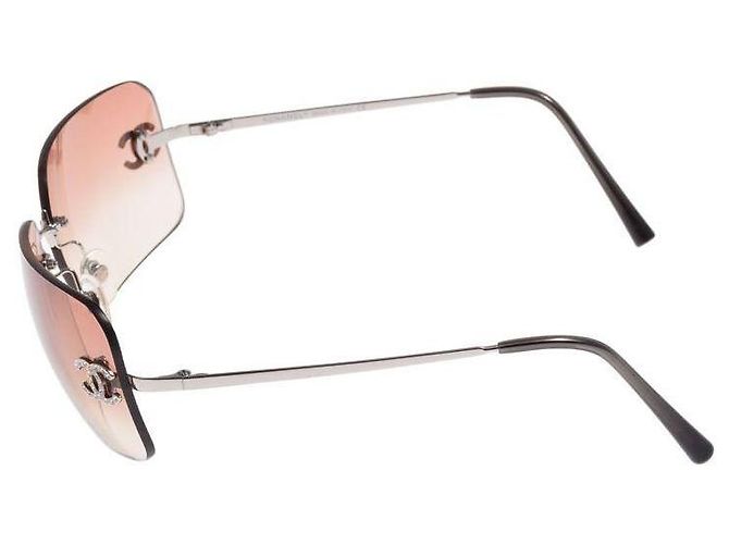 Occhiali da sole Chanel Rosa e Argento in Plastica - vista 2
