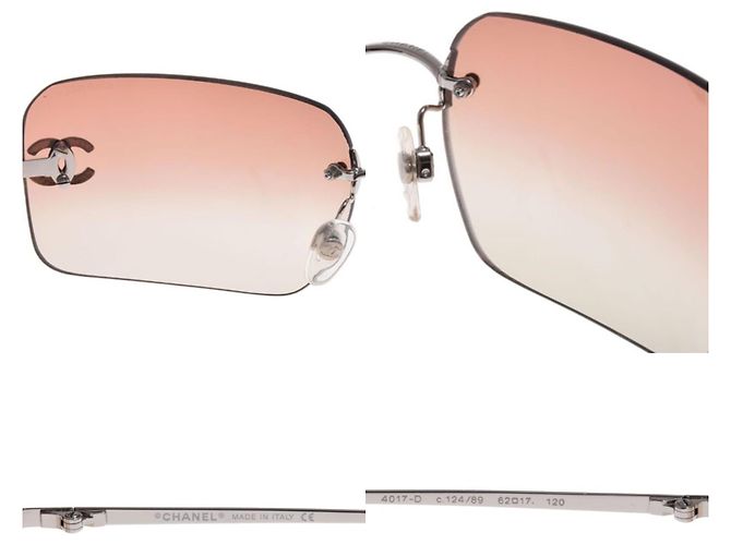 Occhiali da sole Chanel Rosa e Argento in Plastica - vista 3