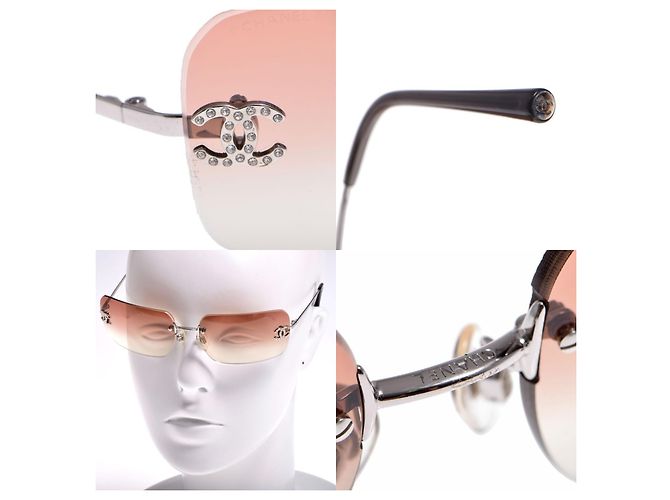 Occhiali da sole Chanel Rosa e Argento in Plastica - vista 4