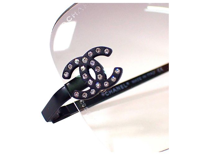 Occhiali da sole Chanel Neri Grigi Plastica Nero Grigio - vista 8