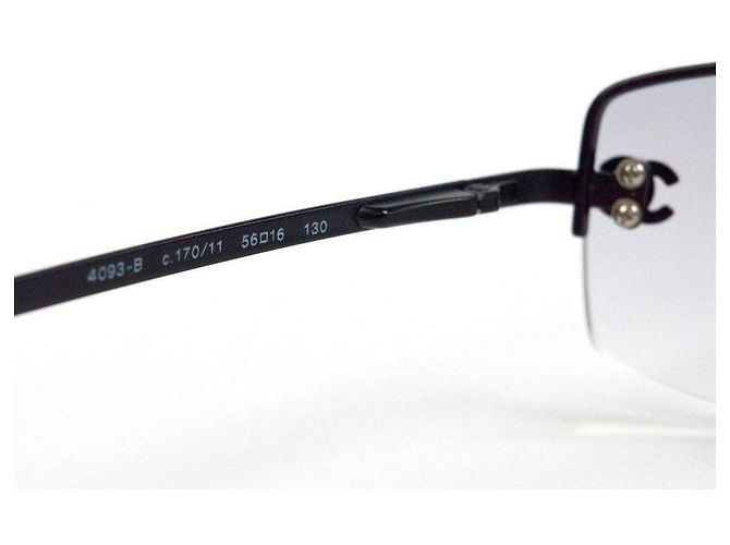 Gafas de sol Chanel CC Logo sin montura con strass negros - vista 5