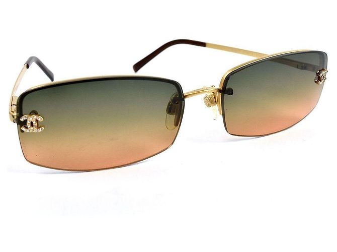 Chanel Sonnenbrille Blau Orange Gradient Kunststoff Silber - Ansicht 2