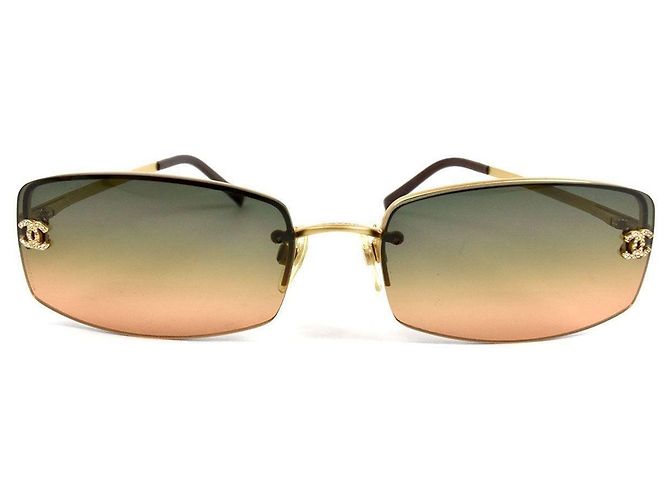 Chanel Sonnenbrille Blau Orange Gradient Kunststoff Silber - Ansicht 3