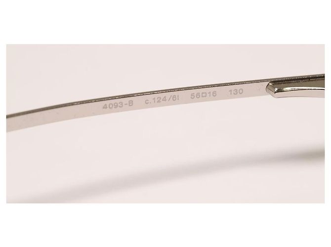 Chanel CC Logo Silberne Randlose Strass Sonnenbrille Transparent - Ansicht 6