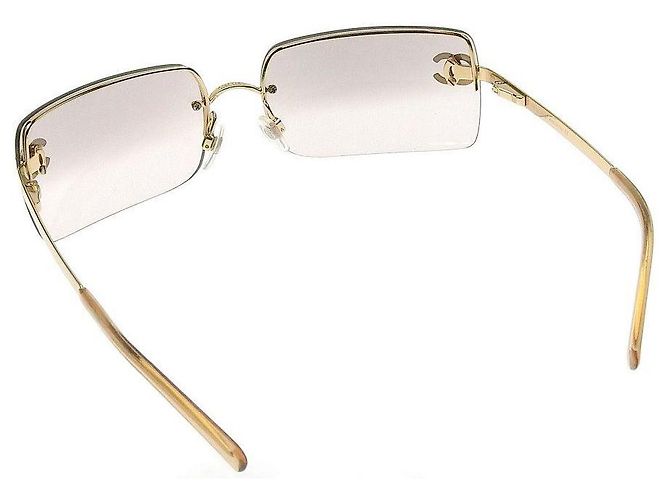 Gafas de sol Chanel CC Logo con strass dorado 4104-B - vista 4
