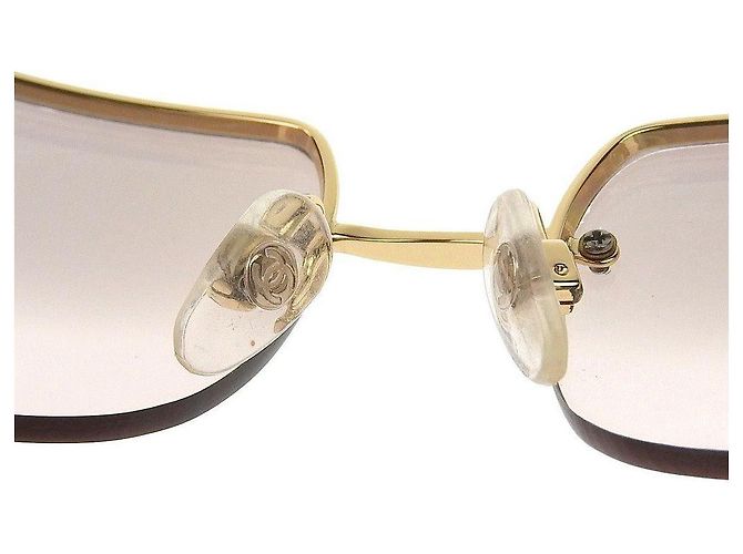 Gafas de sol Chanel CC Logo con strass dorado 4104-B - vista 6