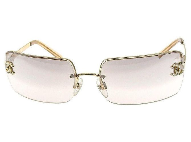 Gafas de sol Chanel CC Logo con strass dorado 4104-B - vista 9