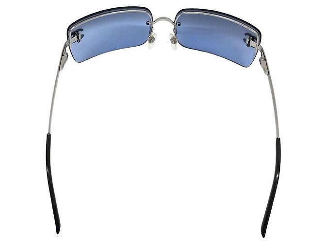 Occhiali da sole Chanel 4104-B Blu Strass Plastica Argento - vista 5