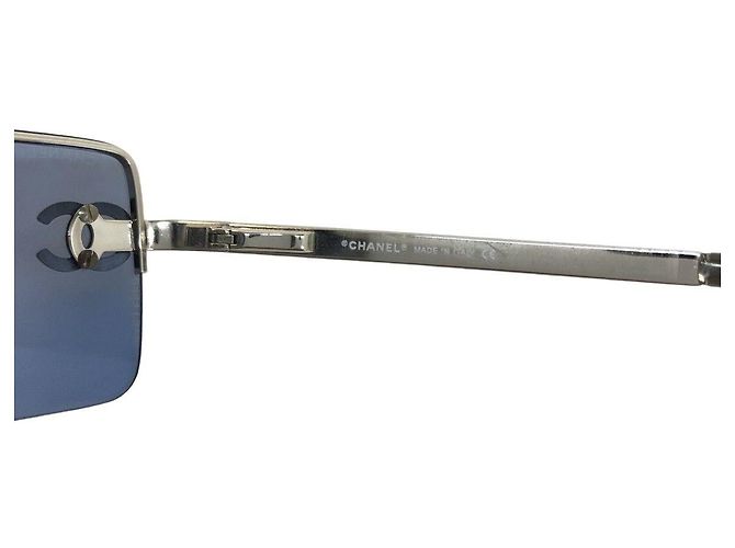 Occhiali da sole Chanel 4104-B Blu Strass Plastica Argento - vista 7