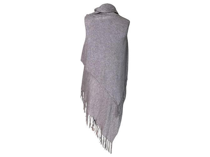Autre Marque Adagio Poncho Cardigan Beige Kaschmir Merinowolle - Ansicht 4
