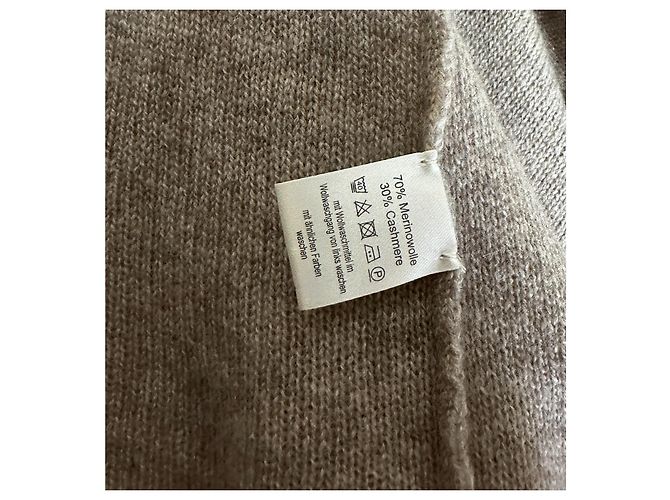 Autre Marque Adagio Poncho Cardigan Beige Kaschmir Merinowolle - Ansicht 7