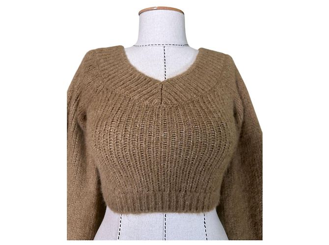 & Other Stories Kurzer Pullover Braun Alpaka Mischung - Ansicht 2