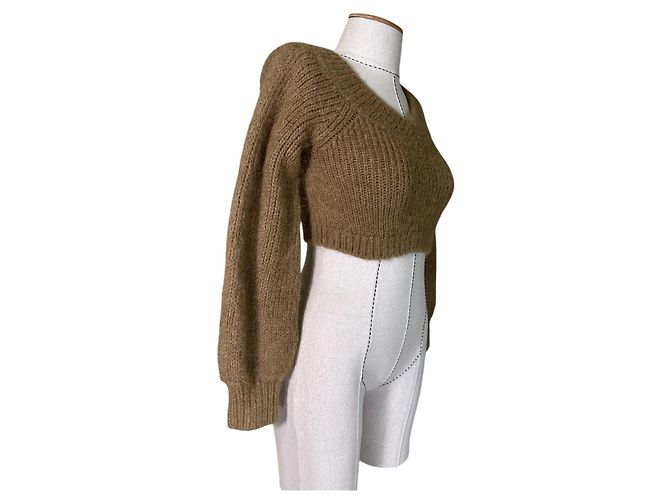 & Other Stories Kurzer Pullover Braun Alpaka Mischung - Ansicht 3