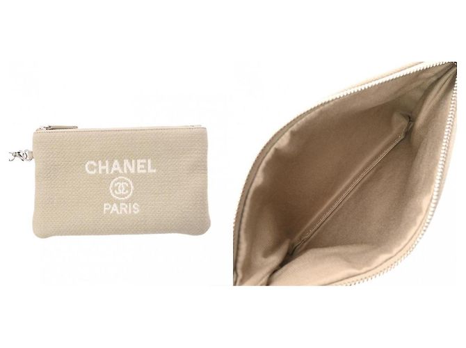 CHANEL Deauville MM Sac Tote Greige Gris - vue 13