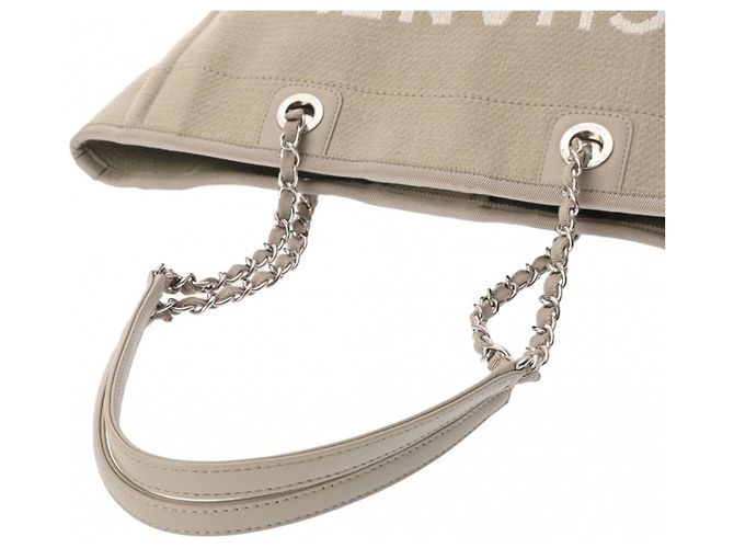 CHANEL Deauville MM Sac Tote Greige Gris - vue 4