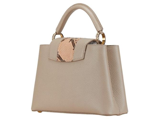 Bolso de piel de pitón Louis Vuitton Capucines BB Beige - vista 2