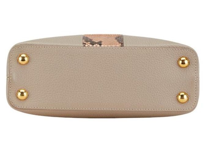 Bolso de piel de pitón Louis Vuitton Capucines BB Beige - vista 3