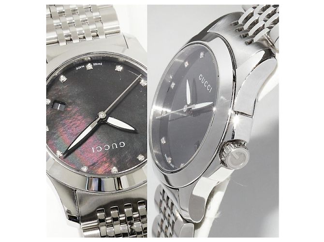 Gucci G-Timeless Uhr aus schwarzem Perlmutt YA126505 - Ansicht 3