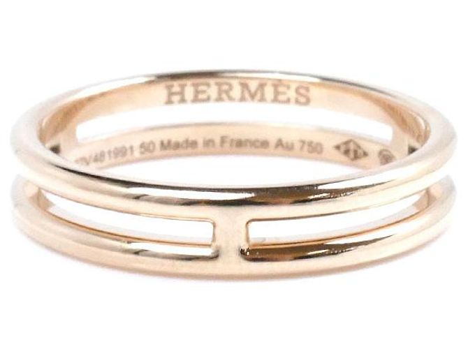 Ring Hermès Bague Ariane en or rose Hermes H119836B Doré - vue 3