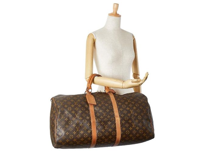 Borsa da viaggio Louis Vuitton Monogram Keepall 55 M41424 Marrone - vista 10