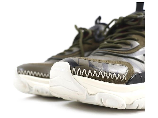 Sneakers Valentino BOUNCE Piume di Struzzo Kaki Cachi - vista 5