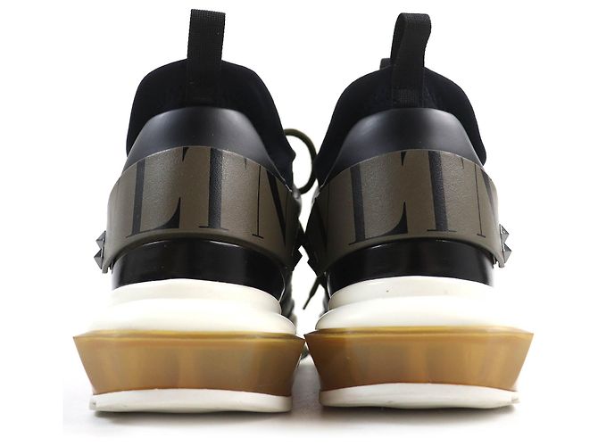 Sneakers Valentino BOUNCE Piume di Struzzo Kaki Cachi - vista 6