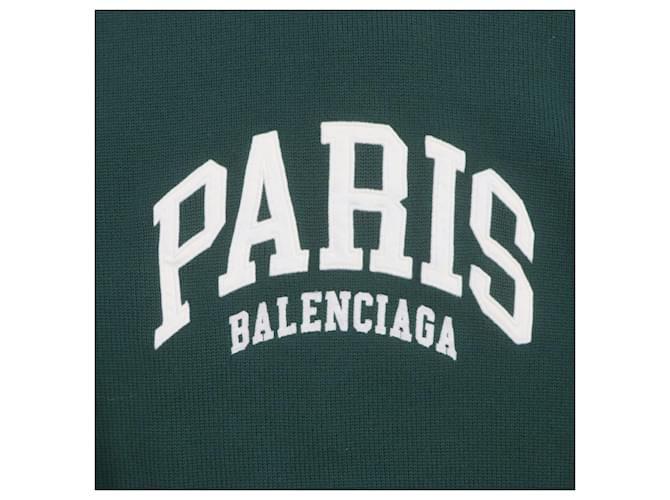 Balenciaga Woll-Polyester Rundhals-Pullover grün S - Ansicht 4