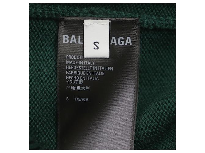 Balenciaga Woll-Polyester Rundhals-Pullover grün S - Ansicht 6