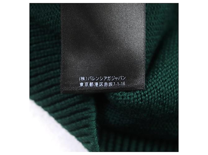 Balenciaga Woll-Polyester Rundhals-Pullover grün S - Ansicht 7