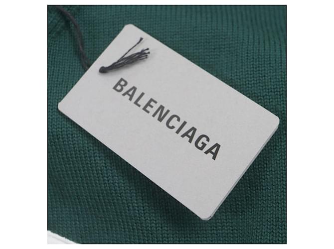 Balenciaga Woll-Polyester Rundhals-Pullover grün S - Ansicht 9