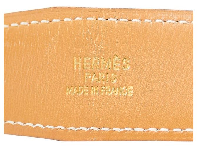 Cinto de couro com fivela H Constance da Hermès Preto - vista 8
