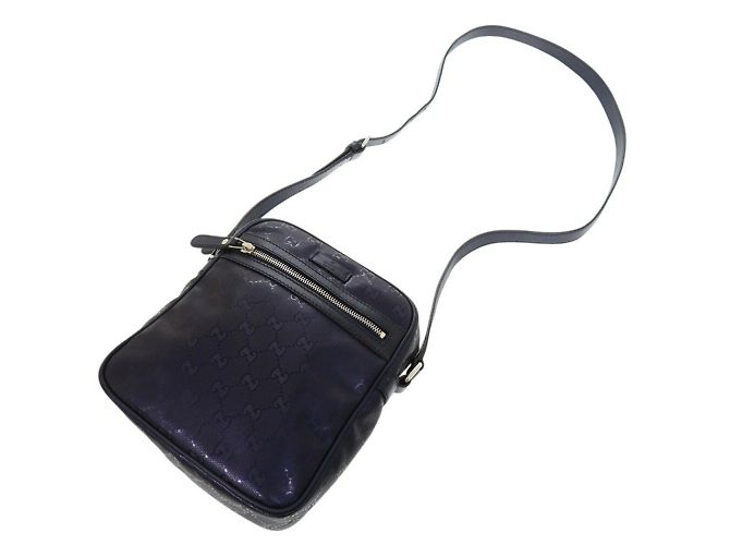 Borsa a Spalla Gucci GG Stampata Porpora - vista 7