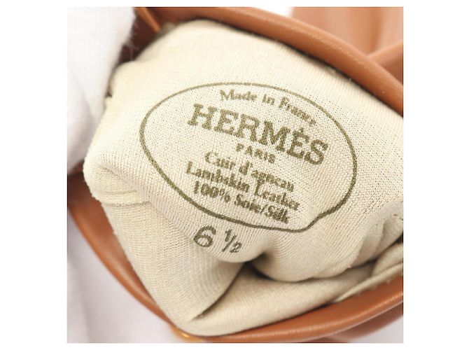 Hermès Hermes Kelly Leather Ski Gloves Brown - view 4