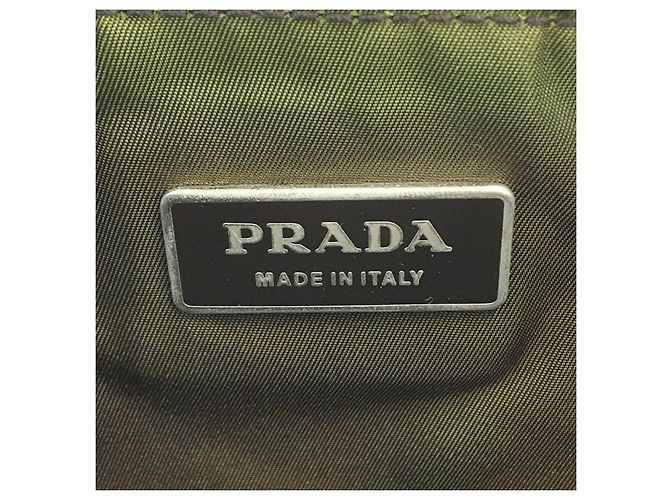 Clutch Prada in Nylon Khaki Verde Scuro Cachi - vista 7
