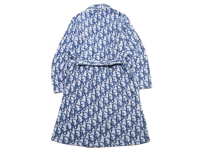 Christian Dior Diorissimo Monogram Terry Cloth Robe White Blue - view 3