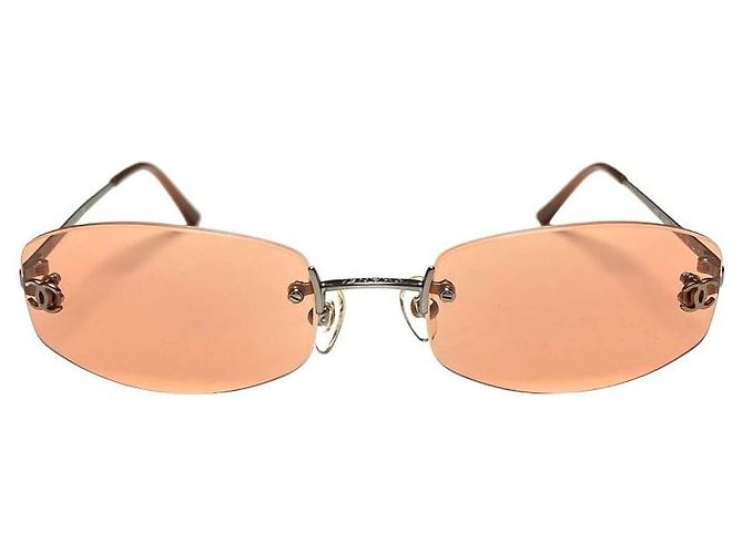 Chanel Sonnenbrille Orange Kunststoff randlos - Ansicht 2