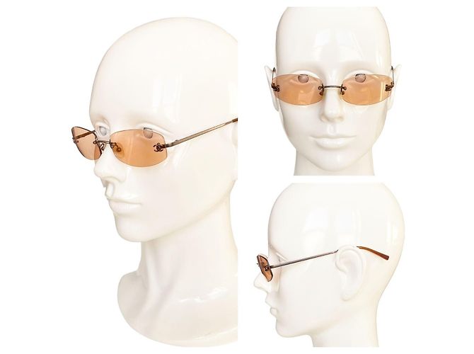 Chanel Sonnenbrille Orange Kunststoff randlos - Ansicht 5