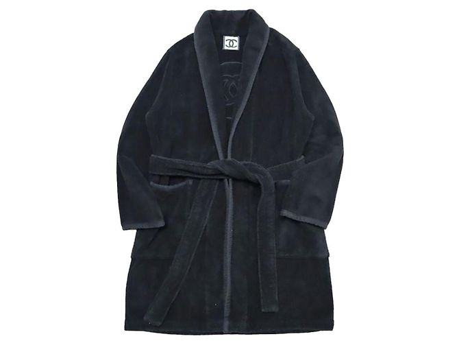Cappotto Chanel in lana nero e blu - vista 2