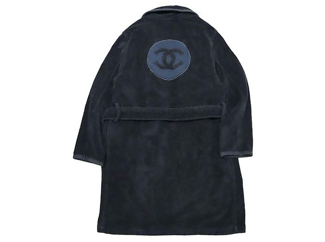 Cappotto Chanel in lana nero e blu - vista 3
