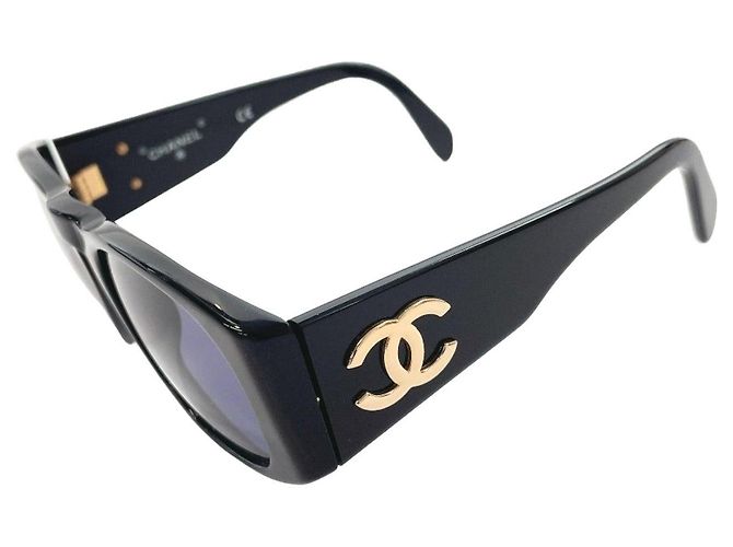 Occhiali da sole Chanel Neri Oro Plastica Nero D'oro - vista 8