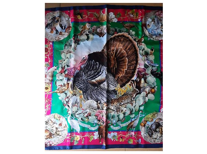 Foulard Hermès intitolato 'Fauna e Flora del Texas' di Olivier Kermit Multicolore - vista 11